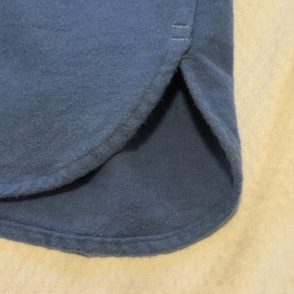 LL Bean Chamois Vintage Mens XL Navy Blue Heavy Flannel Button 0MT03 Excellent - Picture 7 of 7